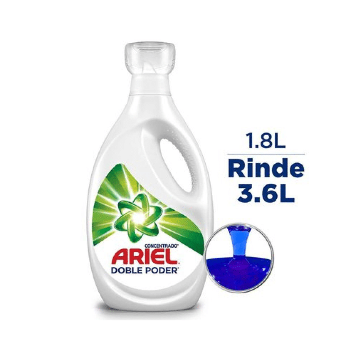 Detergente Líquido Concentrado Ariel Doble Poder 1.8 L