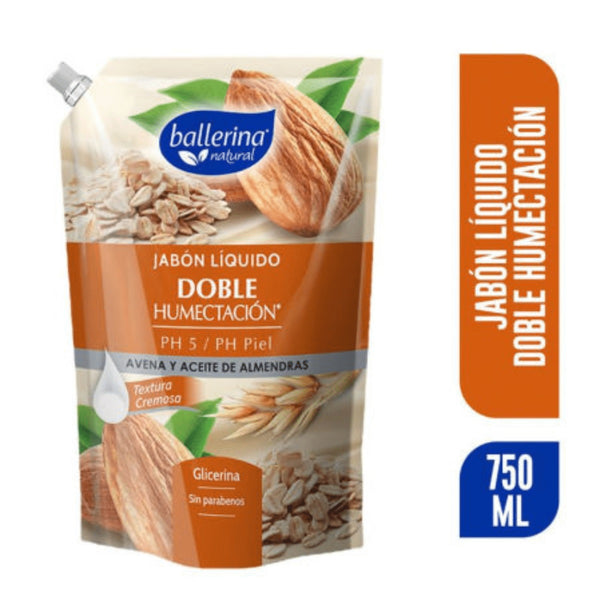 Jabón Ballerina Avena Almedras, 750 ML