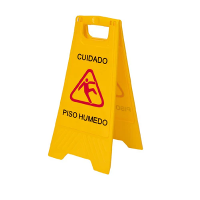 Señalética Piso Húmedo Amarilla Plegable
