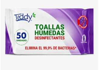 Toallas Húmedas Desinfectante Teddy 50 Unidades
