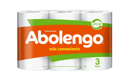 Toalla de Papel Abolengo Doble Hoja 10 m 3 un