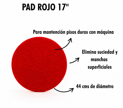 Disco PAD 17"  ROJO - Limpieza Profesional
