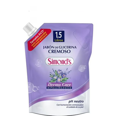 Jabón Simond’s Dermo Cremoso Glicerina Doypack, 1.5 L