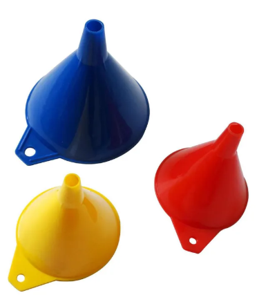 Set de 3 embudos plasticos