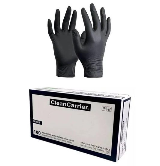 Guantes De Nitrilo Negro Clean Carrier  Talla L