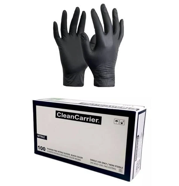 Guantes De Nitrilo Negro Clean Carrier  Talla L