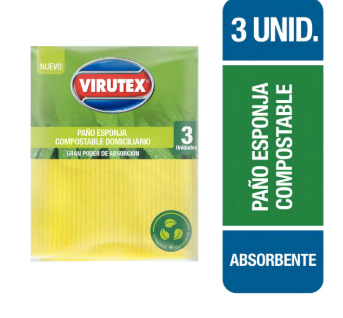 Paño esponja multiuso ultra absorbente 3 Unidades
