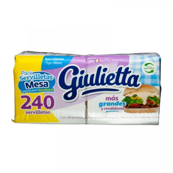 Servilletas Mesa 30x29cm 240 Unidades Giulietta