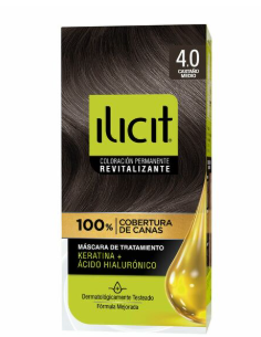 Tintura Coloración Cabello 4.0 Castaño Medio (47Gr) Ilicit