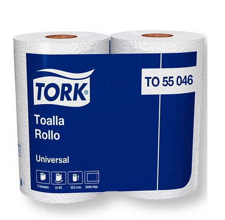 Toalla Papel Tork 2 Rollos Doble Hojas X 24 mts