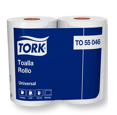 Toalla Papel Tork 2 Rollos Doble Hojas X 24 mts