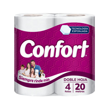 Papel Higiénico Doble hoja 20 m Confort